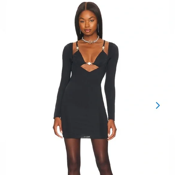 NWT $198 Revolve Lovers & Friends Beverly Mini Black Gold Dress Size Small NWT $198 Revolve Lovers & Friends Beverly Mini Black Gold Dress Size Small